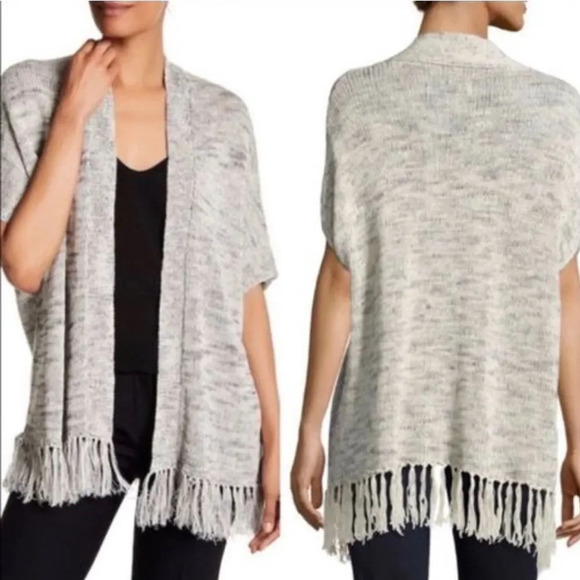 Joie Sona Heathered Gray Fringe Open Cardigan - Picture 12 of 12